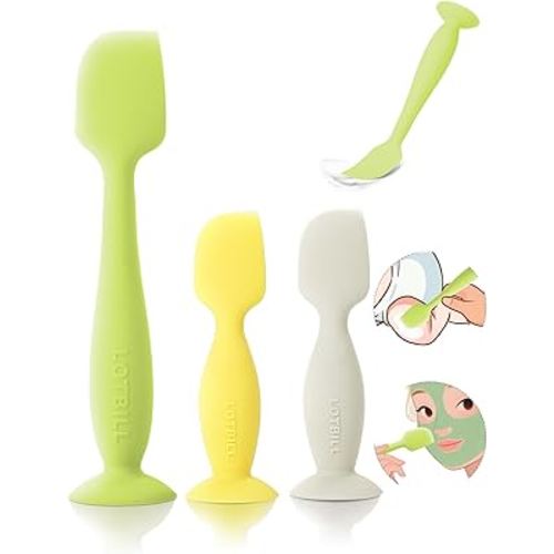 Diaper Cream Spatula, 3 Pack Butt Spatula Baby, Silicone Diaper Cream Applicator, Full-Size + Mini Butt Paste Applicator for Babies, Newborn Baby Necessities (Green+Beige+Yellow)