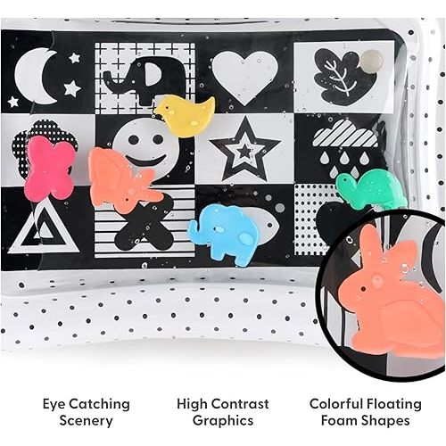 The Peanutshell Tummy Time Water Play Mat for Babies, Girls or Boys - High Contrast Sensory Developmental Toy, Infant Baby Floor Toys Games, Baby Essentials Must Haves - Montessori
