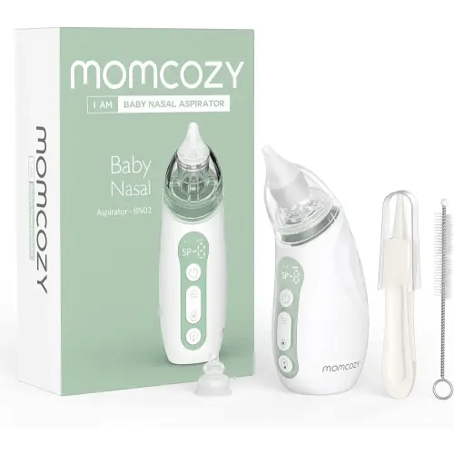 Momcozy Baby Nasal Aspirator, Strong Suction Electric Nasal Aspirator for Baby, Newborn and Toddler, Portable Baby Nose Aspirator Rechargeable with Light and Music, Baby Snot Sucker