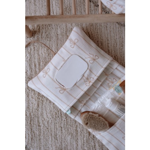 Baby Diaper Clutch - Beige Ribbon, Diaper Bag, Organizing Pouch, Diaper Bag Organizer, Nappy Wallet, Baby Shower Gift, Wet Wipe Bag