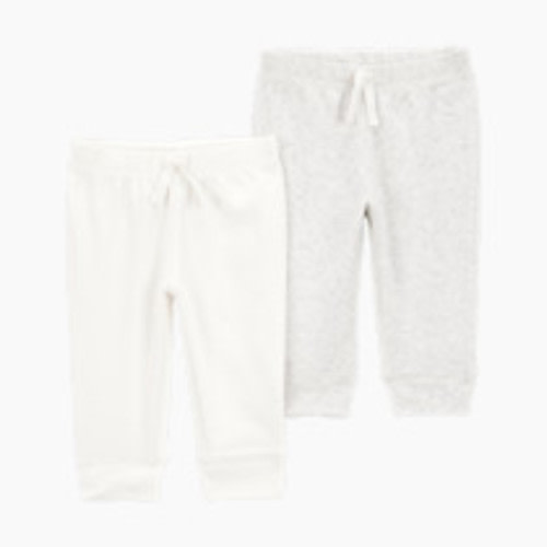 Carter's PurelySoft 2-Pack Pull-On Pants - White, Nb