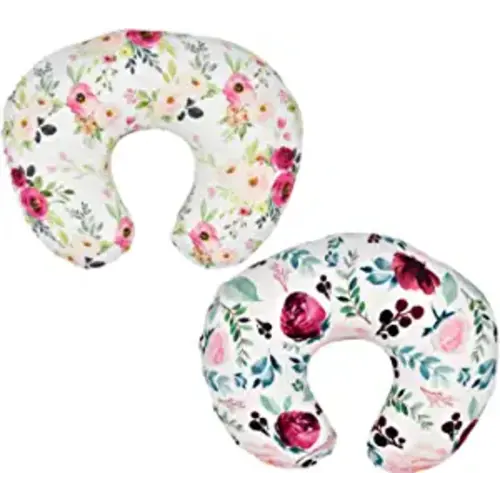 Little Jump 2 Pack Floral Nursing Pillow Cover Slipcover for Breastfeeding Pillows , Soft and Stretchy Safely Breastfeeding Pillow Cover for Girl (Floral)