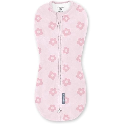 SwaddleMe by Ingenuity Compression Swaddle Pod, Two-Way Zipper for Easy Changes, Improves Sleep & Calms Startle Reflex, 0-2 Months, 2-Pack - Flower Confetti