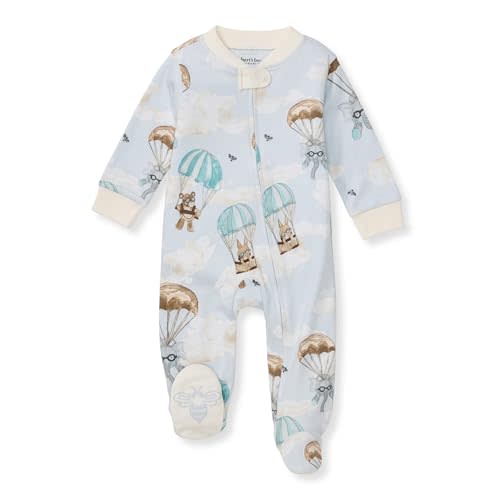 Burt's Bees Baby Boys' Sleep and Play Pjs, 100% Organic Cotton One-piece Zip Front Romper Jumpsuit Pajamas