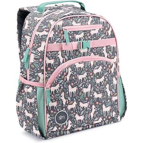 Simple Modern Medium Toddler Backpack for School Girls and Boys | Kindergarten Elementary Kids Backpack | Fletcher Collection | Kids - 15" tall | Unicorn Fields