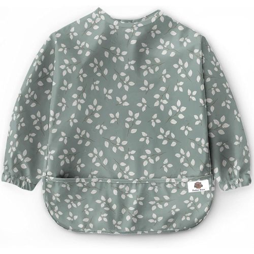 Bubba Bear Baby Bib with Sleeves, Long Sleeve Toddler Feeding Apron Bibs for Eating & Lead Weaning, Mess Proof Full Sleeved