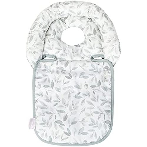Boppy Head Support—Noggin Nest | Sage Watercolor Leaves | with Pressure Relieving Cutout | for 3- or 5-Point Harness | 0-4 Months | for Bouncers, Strollers and Swings