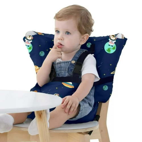 Portable High Chair Seat,Easy Seat Harness Baby Cloth Booster Seat for Eating,Toddler Dining Chair Safety Seat w Adjustable Straps Shoulder Belt,Blue Star