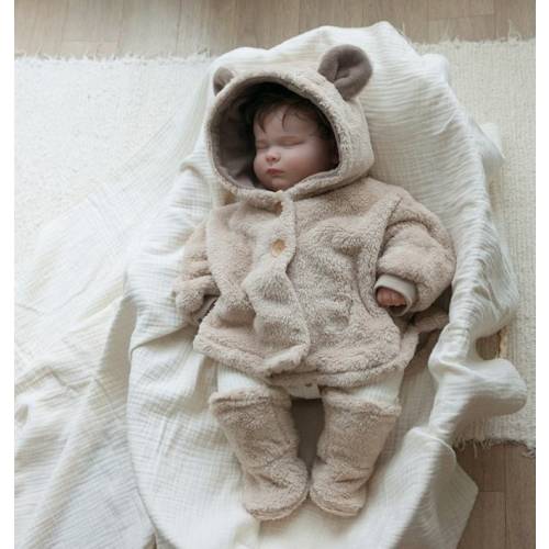 Baby Fleece Poncho Jacket, Soft and Warm Baby Winter Jacket, Bear Jacket, Bunny Jacket, Matching Foot Warmer Available