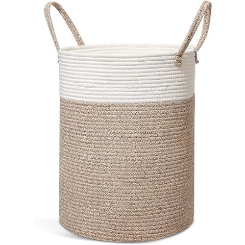 Woven Laundry Basket Laundry Hamper for Bedroom, Dirty Clothes Hamper Tall Basket, Boho Laundry Basket Nursery Hamper, 58l Large Laundry Hamper Dirty Clothes Basket Clothes Hampers for Laundry Blanket