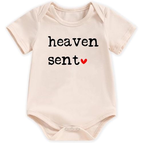 hrcfbk Newborn Baby Boy Girl Bodysuit Funny Letters Print Short Sleeve Pregnancy Announcement Baby Reveal Romper