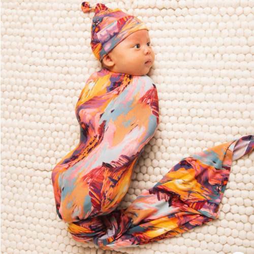 Saddle Up Sunset Swaddle & Beanie Set