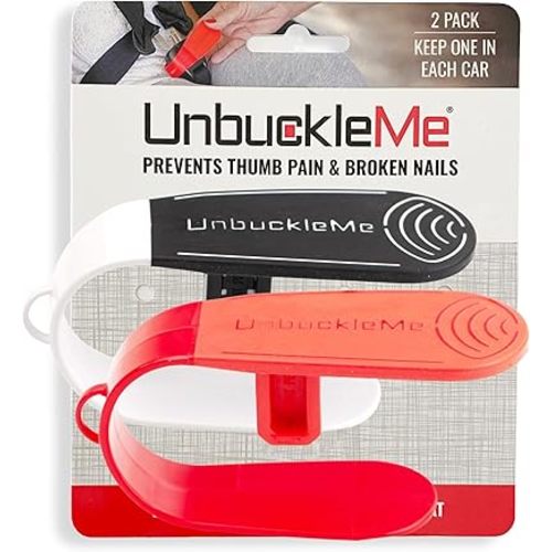 UnbuckleMe Car Seat Buckle Release Tool - Red & Black 2 Pack - Buy one for Each Car or Give One to a Friend