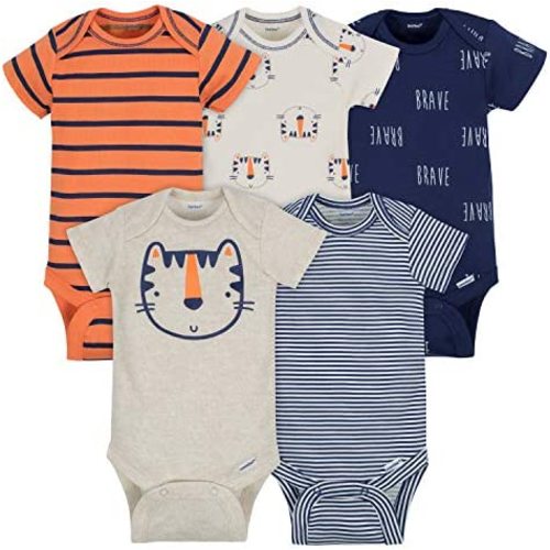 Gerber baby-boys 5-pack Short Sleeve Variety Onesies Bodysuits
