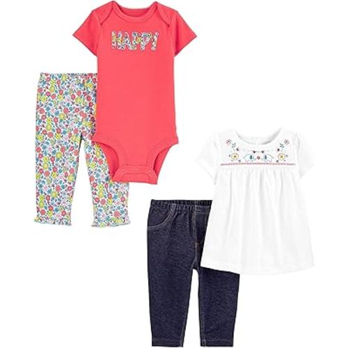 Simple Joys by Carter's Baby Girls' 4-Piece Bodysuit