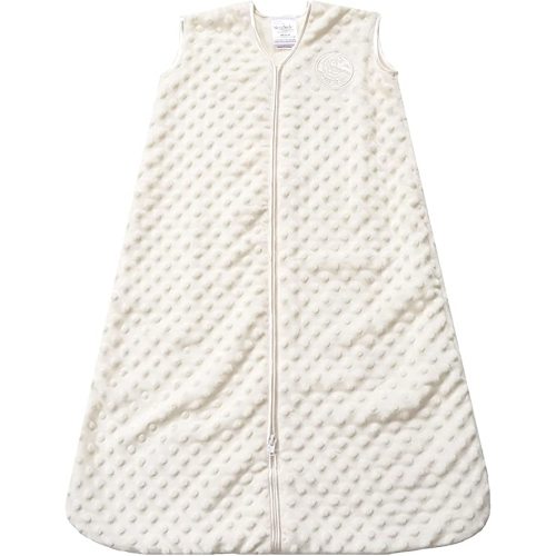 HALO Sleepsack Plush Dot Velboa Wearable Blanket, TOG 1.5, Cream, Small