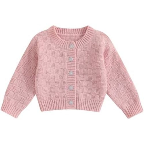 Toddler Baby Girl Textured Cardigan Sweater Oversized Solid Color Long Sleeve Button Knitted Sweaters Warm Clothes