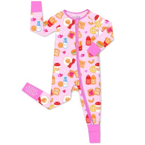 babee Reshinee Viscose Derived from Bamboo Baby Footie Pajamas Convertible Newborn Sleeper for Baby Girl Zipper Onesie 0-24M