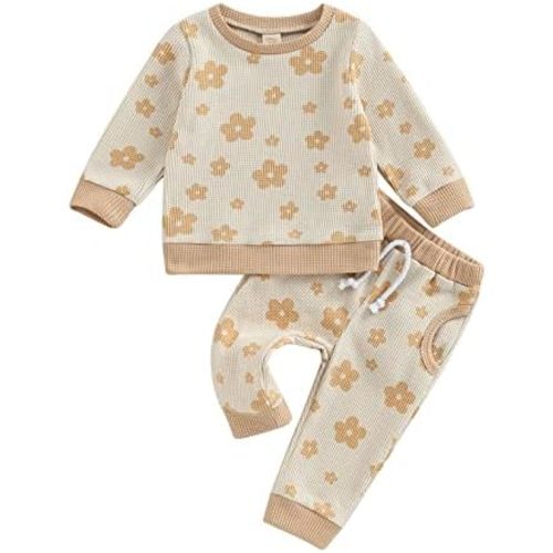 Toddler Baby Girl Fall Winter Clothes Newborn Infant Floral Pullover Sweatshirt T-Shirts+Pants 3PCS Outfits Set