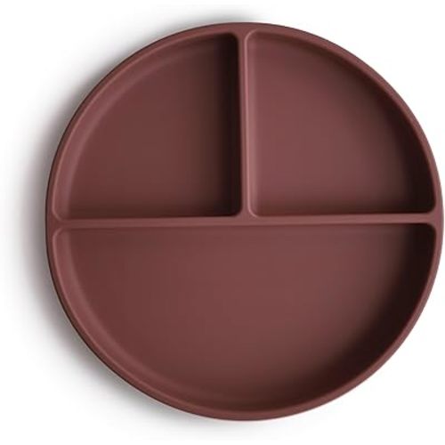 mushie Silicone Suction Plate | BPA-Free Non-Slip Design (Woodchuck)
