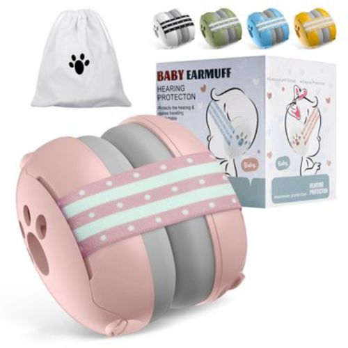 Babybond Baby Ear Protection Noise Cancelling Headphones For Babies For 3 Months To 2 Years (pink)