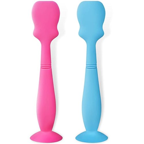 2 Pack Baby Diaper Cream Brush, Diaper Cream Spatula Applicator Silicone Baby Butt Paste Spatula for Babies, Newborn (Pink, Blue)