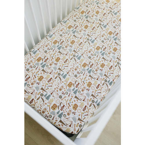 Camping Trip Stretch Crib Sheet | Bamboo | Baby Essentials