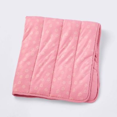 Rayon From Bamboo Jersey Quilted Blanket - Ditsy Floral - Pink - Cloud Island™