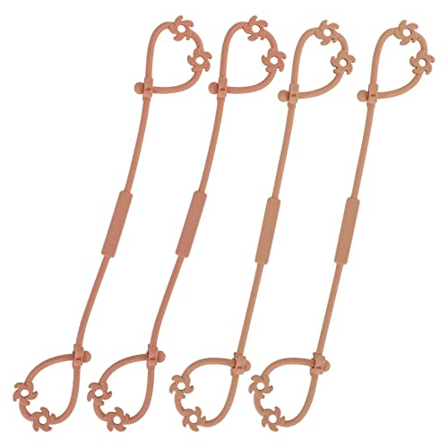 Toy Safety Straps, Food Grade Silicone Pacifier Clips Sippy Cup Strap Stretchable Adjustable for Strollers, High Chair, Cribs, Hanging Baskets, 4 Pack (Muted x2 / Apricot x2)