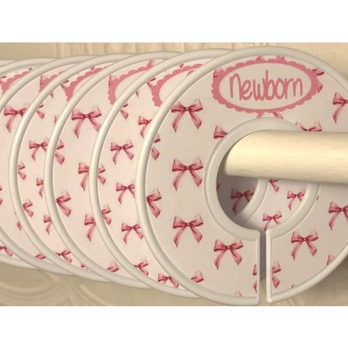 Baby Closet Dividers Pink Bows Baby Girl Nursery Shower Gift Clothes Organizers New Baby Gift Christmas Gift