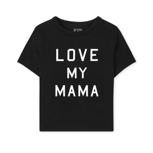 Baby And Toddler Matching Family Love My Mama Graphic Tee - Black