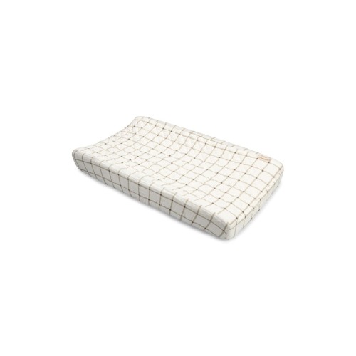 CRANE BABY Avery Cotton Muslin Changing Pad Cover, White