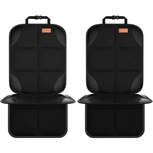 Car Seat Protector, Smart eLf 2Pack , Protect Child Seats with Thickest Padding and Non-Slip Backing Mesh Pockets for Baby and Pet