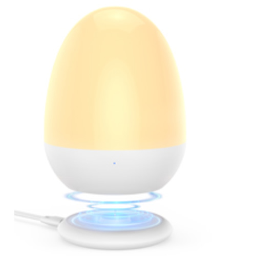 JolyWell Night Light for Kids, Egg Light for Nursery with 7 RGB Colors Changeable & Stepless Dimming, Rechargeable Tap Light with 1h Timer & Touch Control, Portable Night Light for Babies BPA Free - White