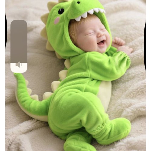 SHEIN Persoplay Kids Newborn Cute 3D Plush Little Dinosaur Jumpsuit With Long Sleeve And Pants
