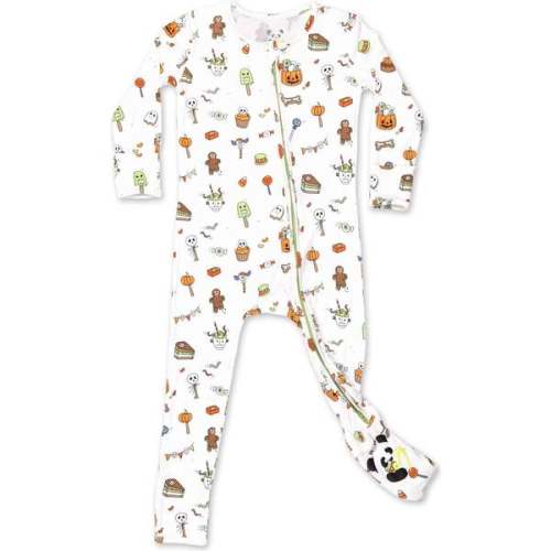 Halloween Treats Bamboo Convertible Footie, White - Bellabu Bear | Maisonette