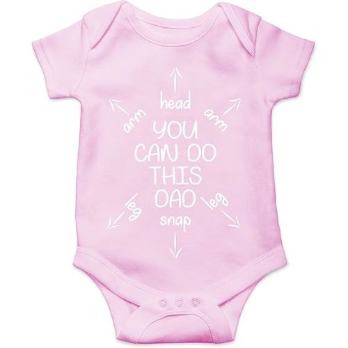 You Can Do This Dad - Funny Baby Essentials Bodysuit - Cute Baby Girl Clothes Newborn Boy Outfit (Newborn, Pink)