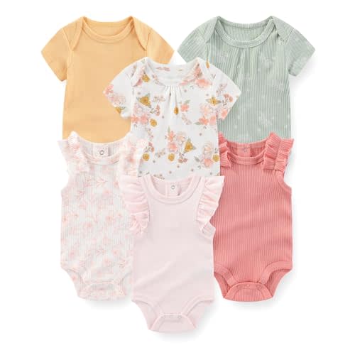 JELYLOVE Fashion Baby Boy Girl Bodysuits 6-Pack Casual Cotton Soft Infants Outfit New born Clothes