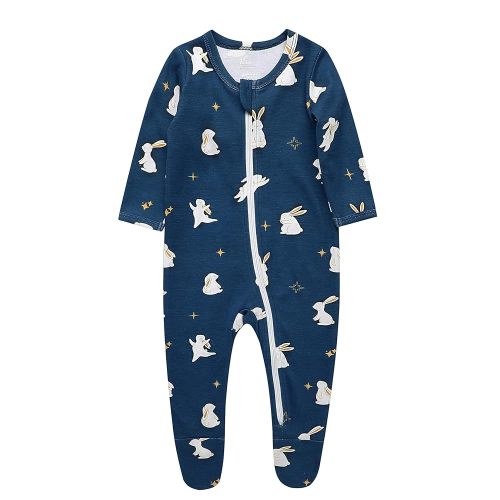 O2 BABY Baby Boys Girls Organic Cotton Zip-Front Sleeper Pajamas, Footed Sleep 'n Play