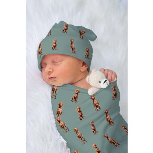 Vizsla Baby Swaddle Blanket, Hungarian Vizsla Baby Blanket, Vizsla Dog Crib Sheet, Vizsla Crib Bedding, Baby Boy Bedding, Vizsla Baby Gift