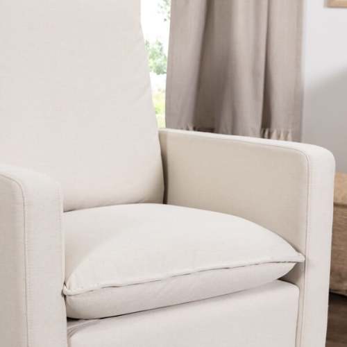 Cali Pillowback Swivel Glider, Cream Performance Eco-Weave - Babyletto | Maisonette