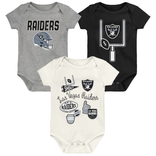 Infant & Newborn Las Vegas Raiders  Outerstuff Littlest Player Three-Piece Bodysuit Set