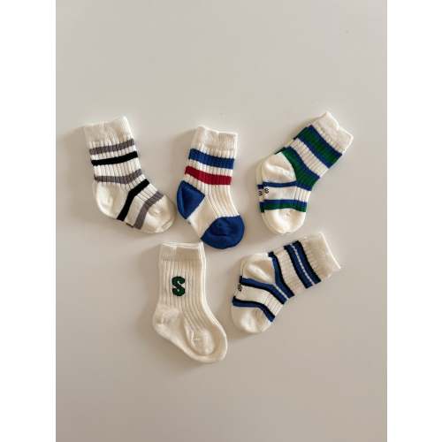 Baby Toddler Stripe Socks Set - Size 0-1
