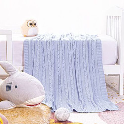 Cotton Cable Knit Toddler Blanket, Super Soft Warm Breathable Baby Blanket, 30x40 Inches, Ivory - Ntbay