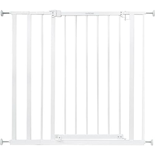 Summer Infant Everywhere Extra Tall & Extra Wide Pet and Baby Gate, 28.75" - 39.75" Wide, 36" Tall, Pressure and Hardware Mounted, Install In-Between Rooms, Doorways and Stairways - White Metal
