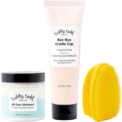 TUBBY TODD Cradle Cap Gel, All Over Ointment (3.5oz), & Cradle Cap Brush