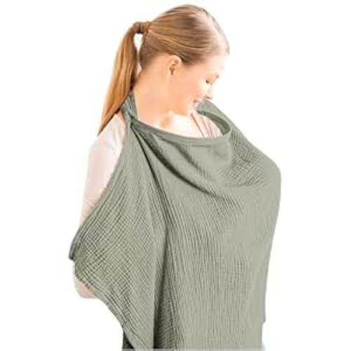 Konssy Muslin Nursing Cover Up for Breastfeeding with Rigid Hoop