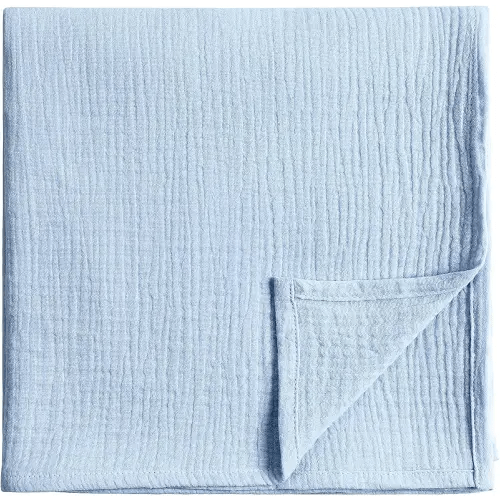 Meracorallo Muslin Swaddle Blanket, 100% Cotton Receiving Blanket Soft and Breathable Swaddle Wrap for Baby Boys and Girls, Sky Blue