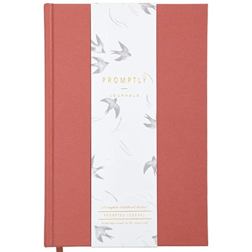 Promptly Journals, A Complete Childhood History: From Pregnancy to 18 Years Old (Dusty Rose, Pink, Linen)