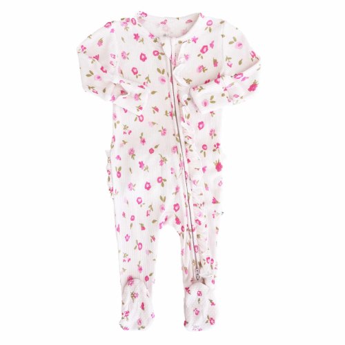 Bamboo Waffle Zipper Footies | Printed